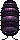 pixel art of black and purple striped isopod